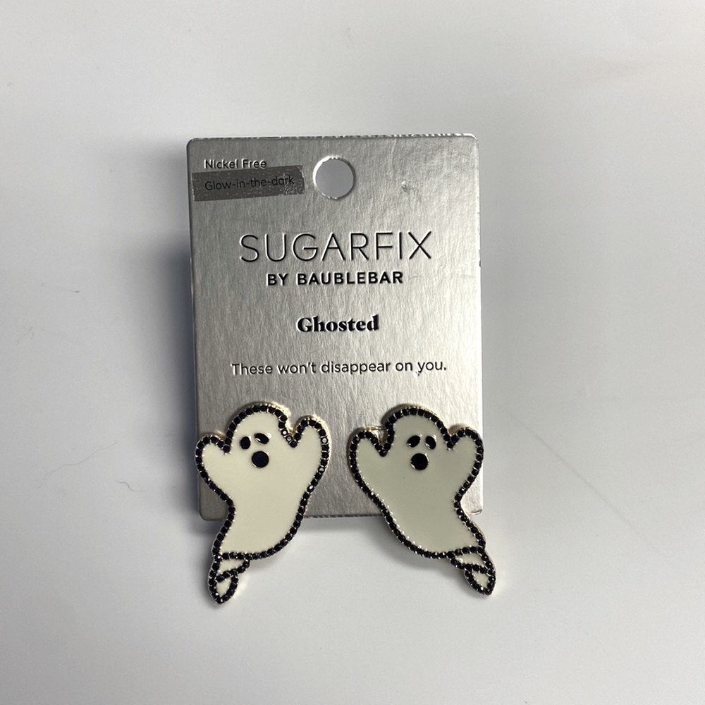 NEW BaubleBar Halloween Ghost holiday fall 3D earrings Glow in the Dark!!